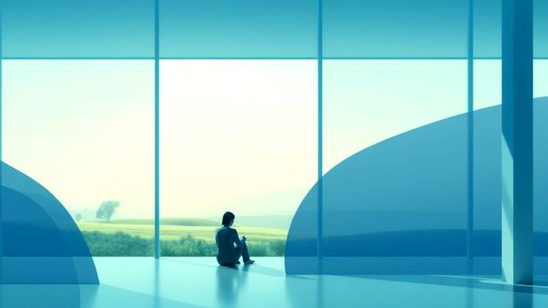 Una figura tranquila explora la comprensión