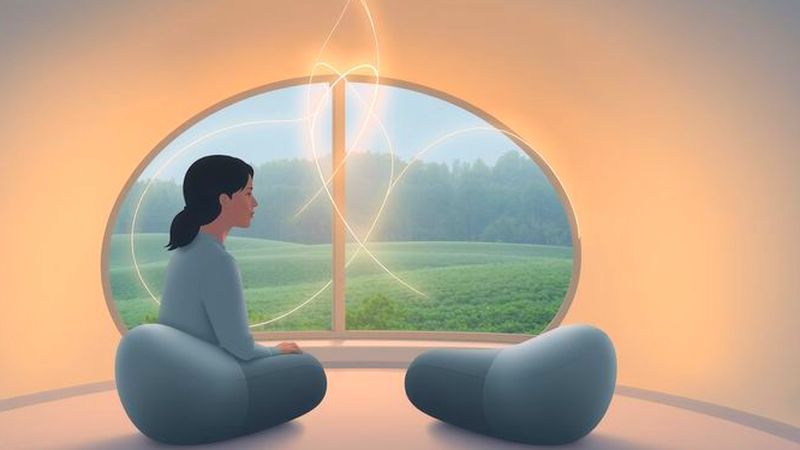 Luz suave conecta figuras comprensivas y serenas