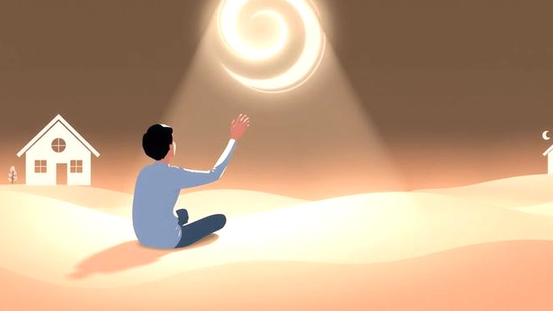 Una figura busca la luz interior