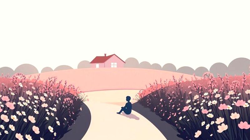 Un ser solitario contempla paz comunitaria