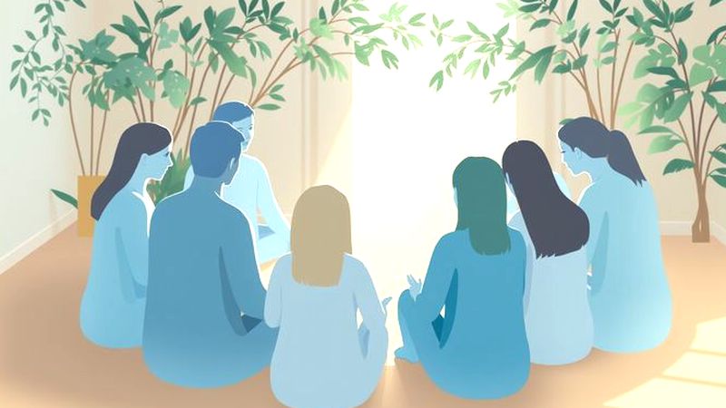 Un círculo sereno de apoyo y conexión