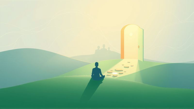 Una figura encuentra paz y crecimiento