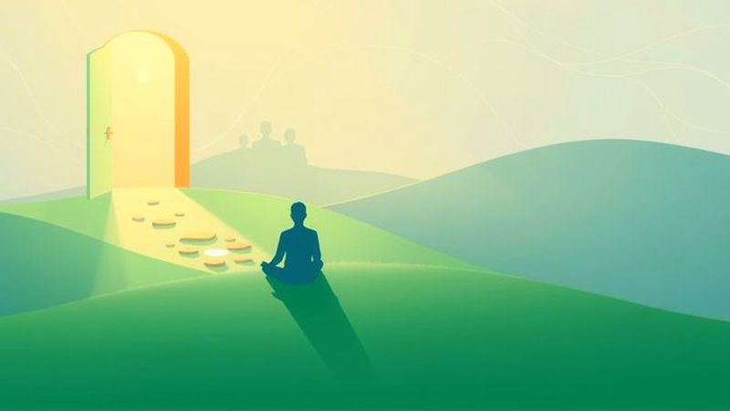 Una figura encuentra paz y crecimiento