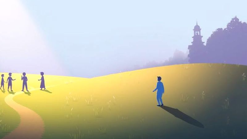 Un camino soleado guía a la calma