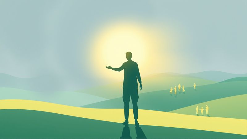 Una mano guía emerge de la luz