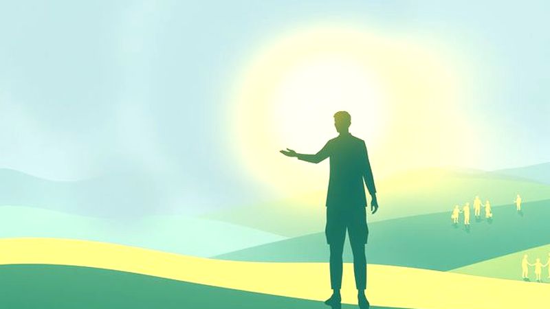 Una mano guía emerge de la luz