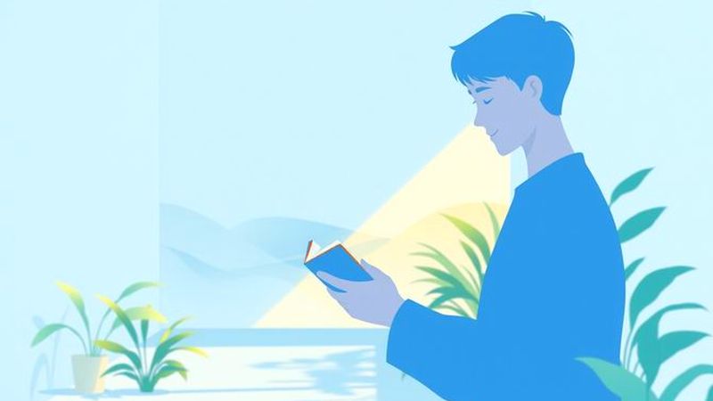 Un ser pensativo lee en quietud