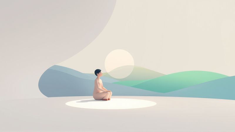 Una figura contemplativa surge en calma